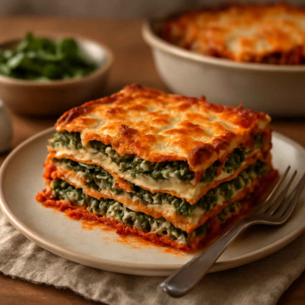 Photo du plat Lasagnes aux épinards, ricotta et tomate