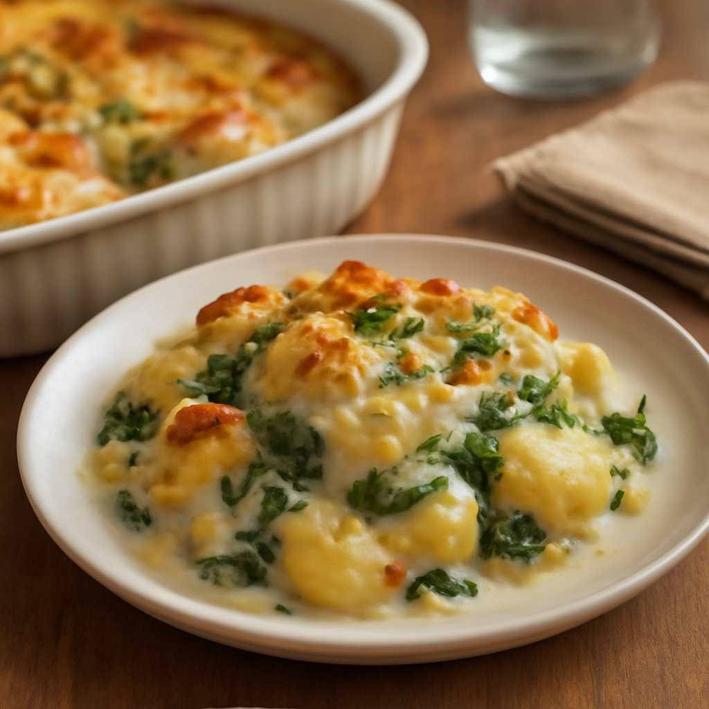 Photo du plat Gratin familial de cabillaud, pommes de terre et épinards